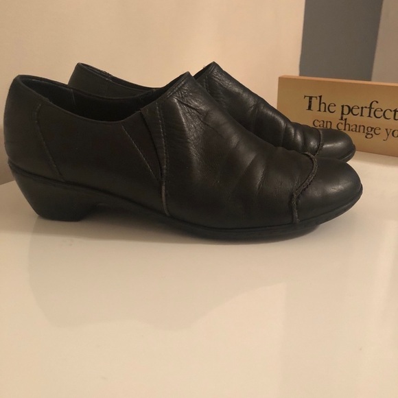 WALKING Cradles leather Black Round Toe Shoes size 7 - Picture 6 of 15